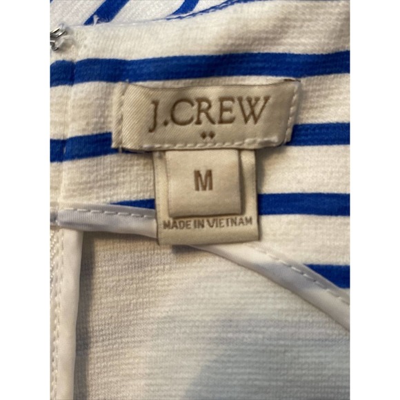 J CREW Women’s M Cotton Knit Dress Royal Stripes - Picture 4 of 5